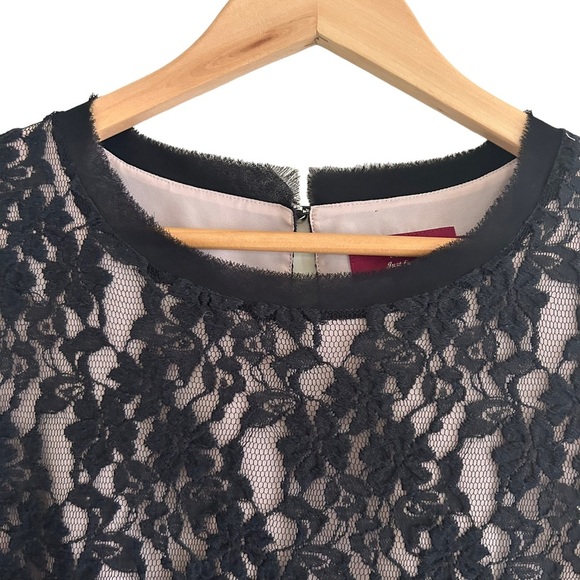 Ted Baker Black Lace Women's 3/4 Sleeve Mini Sheath Dress Size Medium - Picture 4 of 16